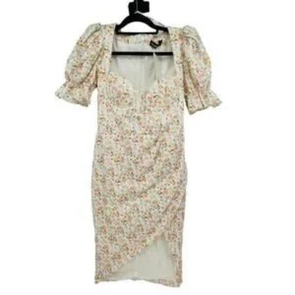 Lavish Alice Dress Size 8 Puff Sleeve Lace Trim Midi NWT $250 - Picture 9 of 9